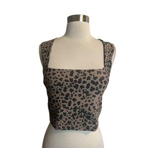 YPB sculptLUX Portrait Tank Size M Animal Print Cropped Workout Top